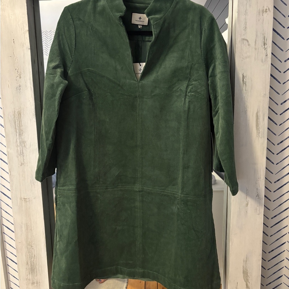 Tuckernuck Forest Green Corduroy Clifton Dress